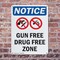 Signmission Gun Free Drug Free Zone OSHA Notice Sign, Plastic, 7in W x 10in L, 2PK OS-2PACK-NS-P-710-V-13177 - alternate 4
